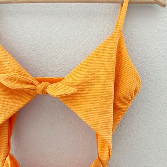Mara Hoffman Kia One Piece Swimsuit Med Orange Ribbed Cutout Resort Vacation NWT - Picture 9 of 14
